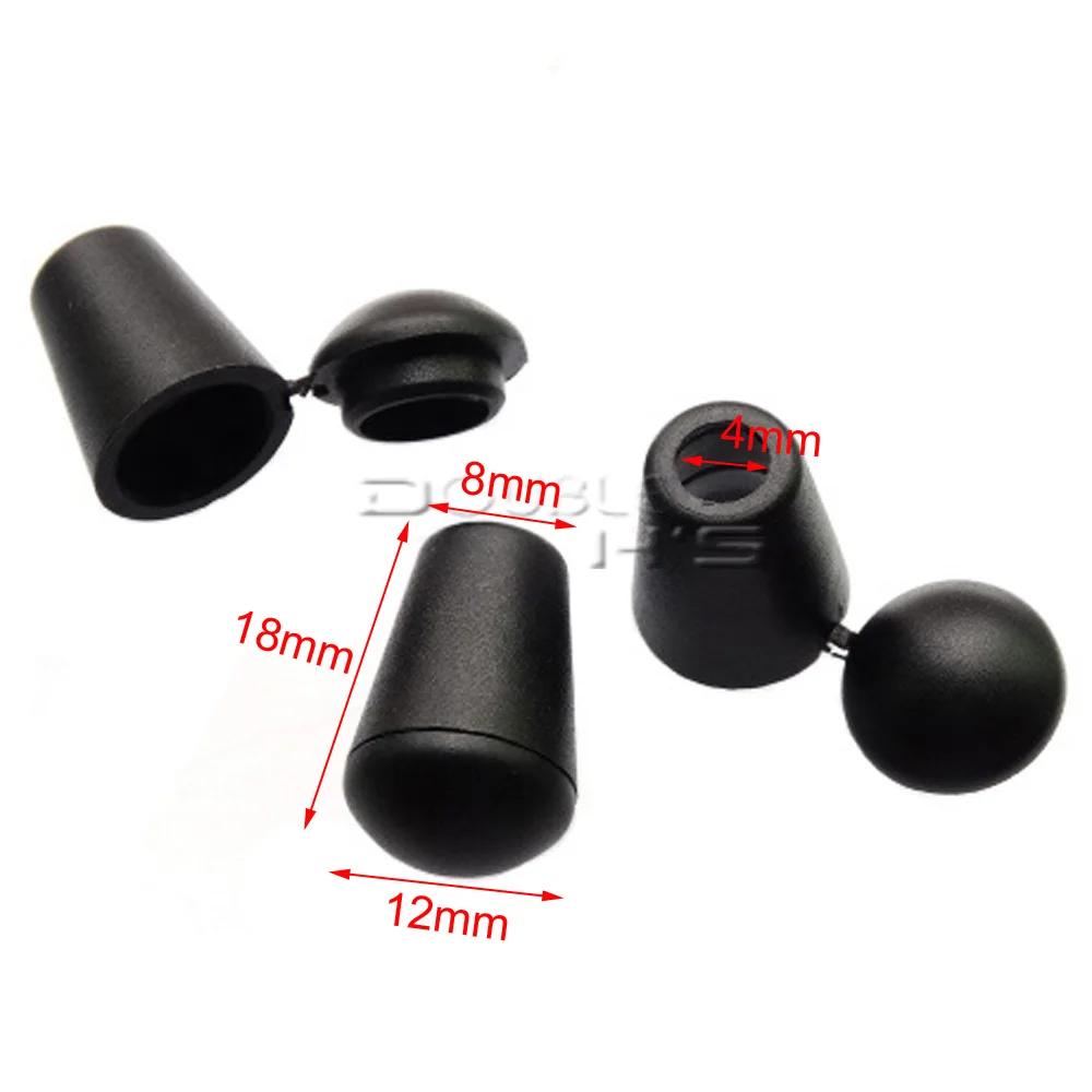 50pcs/lot Bell Stopper With Lid Cord Ends Lock Plastic Black Toggle Clip for Paracord / Clothing | Дом и сад