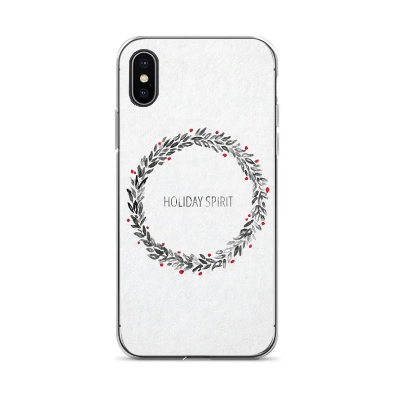 Happy рождественские обои для iPhone 7 7plus печать рисунок телефон чехол iphone 8 6 S Plus SE XR XS