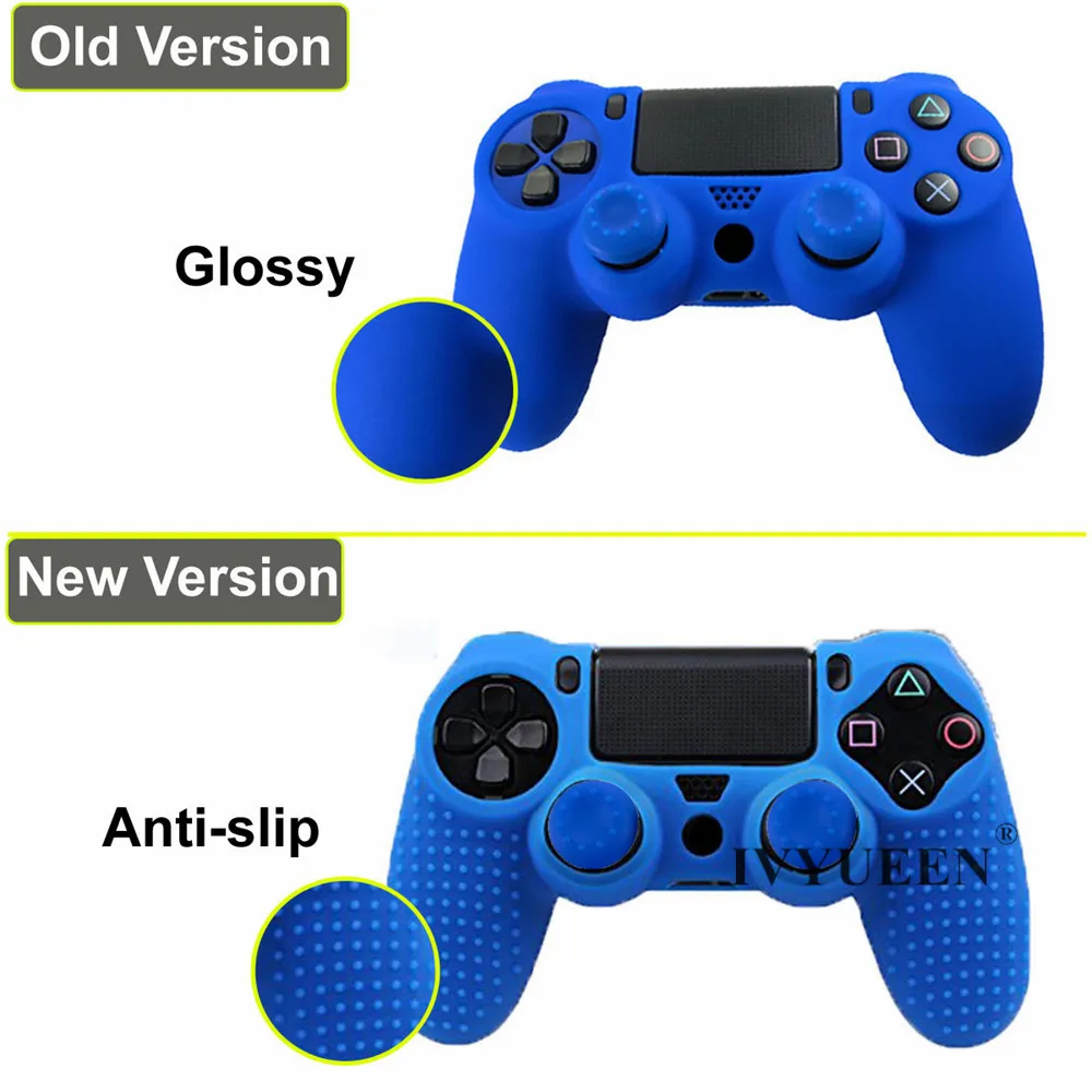 IVYUEEN Противоскользящий силиконовый чехол для защиты кожи для playstation 4 PS4 DS4 Pro тонкий контроллер с 8 аналоговыми рукоятками