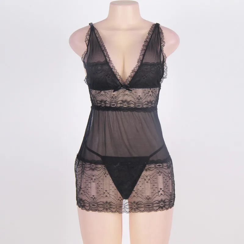 Женское сексуальное кружевное белье TryMeOn ночная рубашка большого размера с