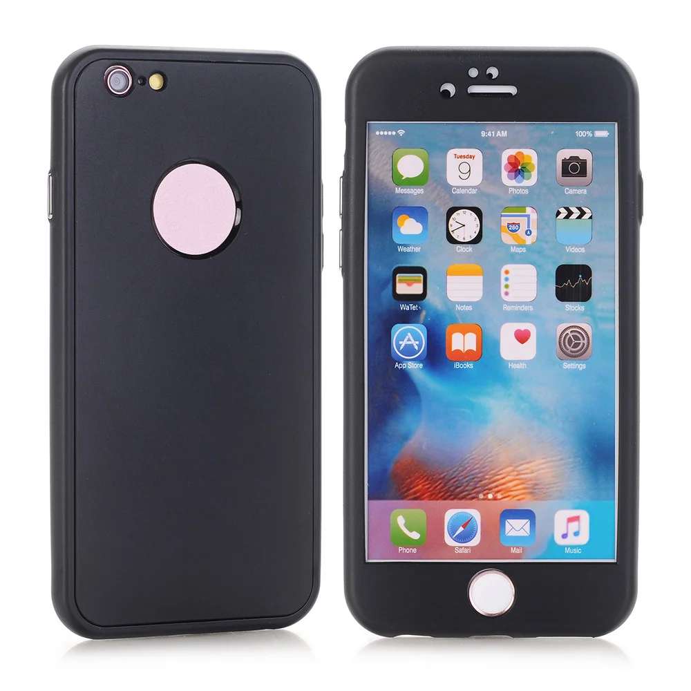 Люкс 360 Полный Защитная крышка для iPhone 8 7 6 Plus 6s X простые однотонные Цвет Мягкие TPU