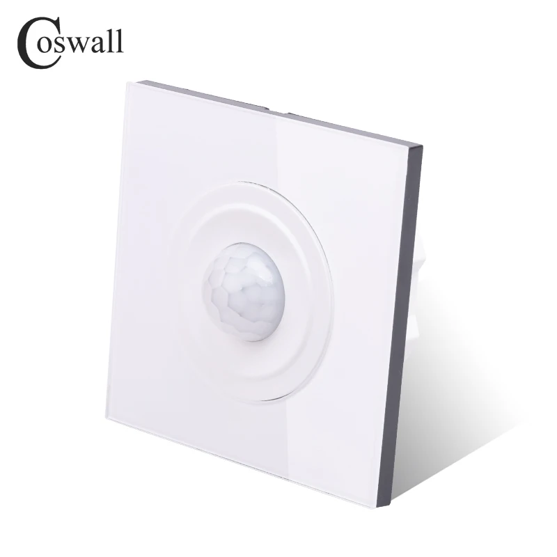 Coswall прозрачная белая панель из закаленного стекла датчик движения