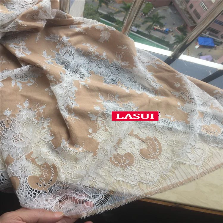 LASUI 1,5 м = 1 шт Высокое качество 23 Цвета двухцветная красивая кружевная ткань с ресницами DIY платье рубашка ткань мягкая приятная для кожи C0157