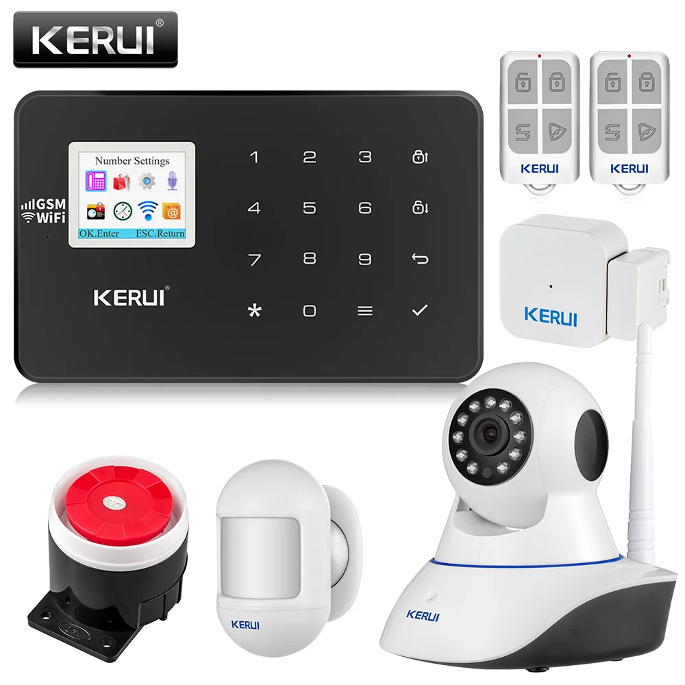KERUI W18 беспроводная WiFi GSM сигнализация домашняя система охранной сигнализации с PIR