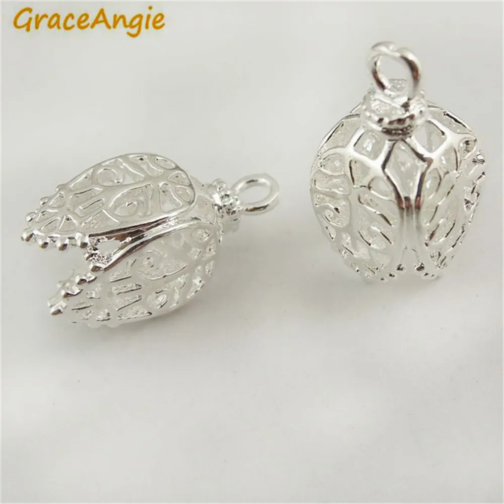GraceAngie 8 шт./упак. оптом Серебряный Медный Тон элегантный романтический Стиль Фея полые яркие 3D абажур кулон ювелирные изделия из материалов природного происхождения