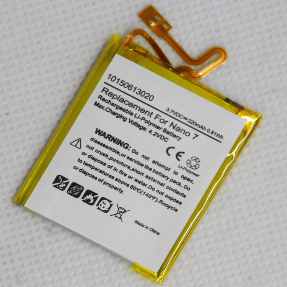 Купи 10 шт./лот 220 мАч внутренний литий-ионный полимерный аккумулятор для iPod Nano 7-го поколения Nano 7 16 Гб за 2,708 рублей в магазине AliExpress