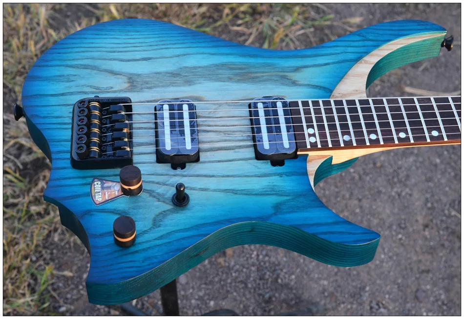 Модель электрической гитары без головы NK синего цвета 3 шт.|blue burst|electric guitar