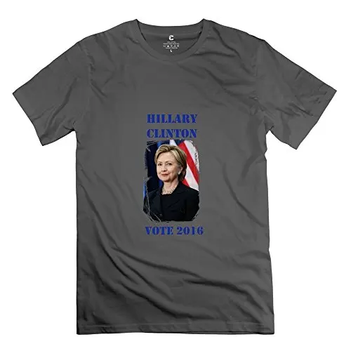 Грубо Футболки Шеи Экипажа С Коротким Рукавом Летние World Хиллари Клинтон Хлопок