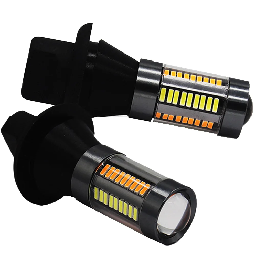 Двухцветные светодиодные лампы 1156 BA15S/BAU15S T20 7440 противотуманные фары DRL 66SMD 4014