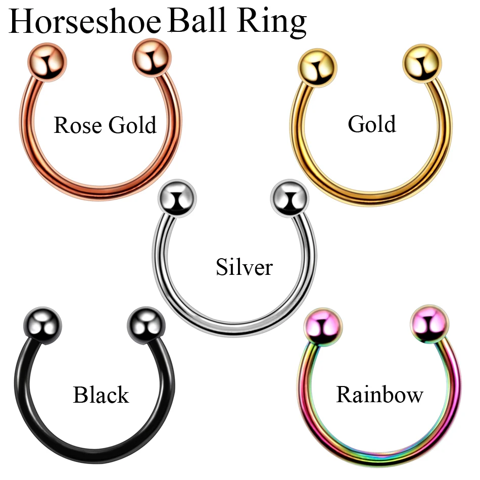 Кольцо со стальным пирсингом для губ пирсинг в форме подковы с пиками и шариками