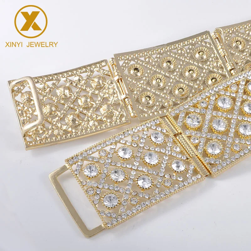 Марокканская квадратная Свадебная цепочка Caftan на талию с кристаллами золотой и