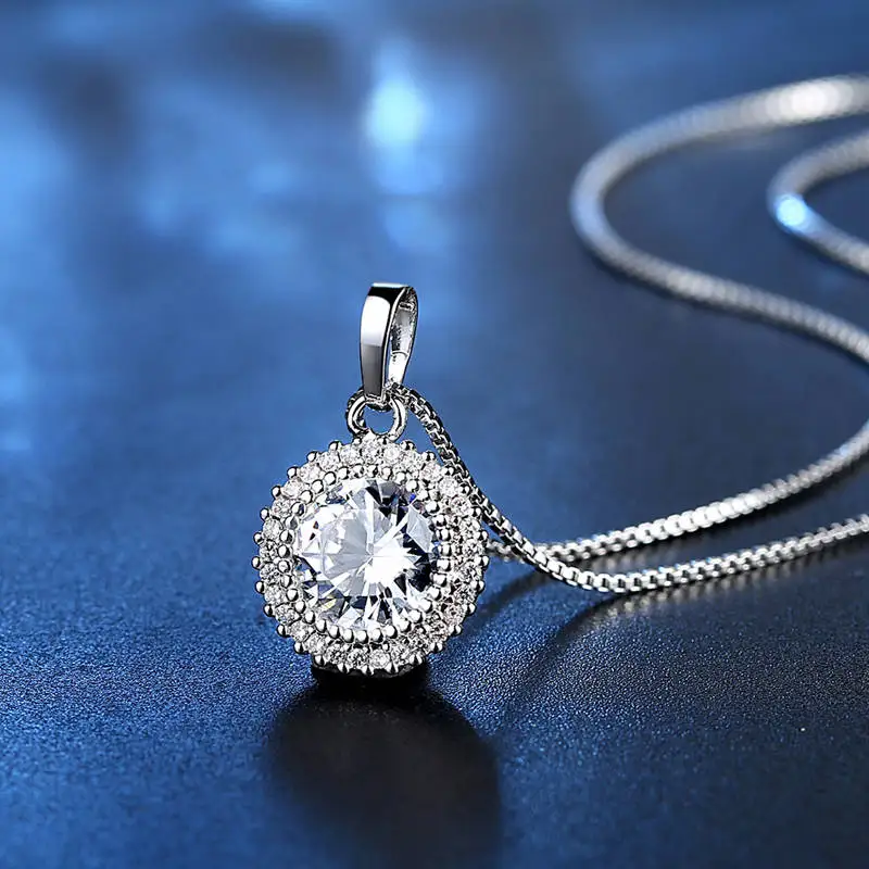 Цепочка с подвеской круглым кристаллом женская Ювелирное Украшение цвета