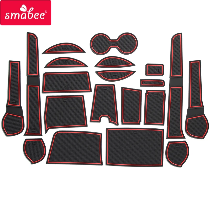 smabee Gate Slot Pad for Toyota Fortuner SW4 2016 -2021 Non-Slip Mats Interior Accessories Door Pad Cup Holders Non-Slip Mat