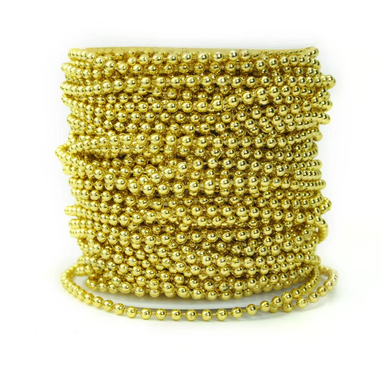 Гирлянда из искусственного жемчуга золотистая/серебристая 5 мм 30 м|tree wedding