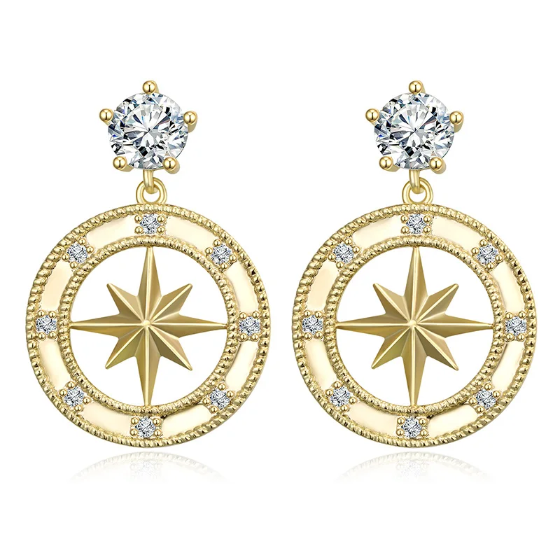 Серьги подвески женские медные в стиле ретро с фианитами|Серьги-подвески| |