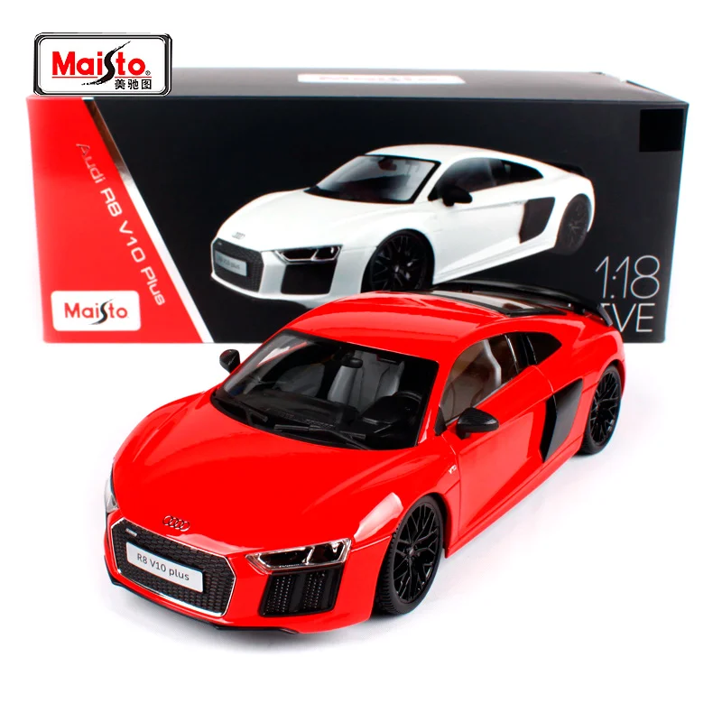 

Спортивный автомобиль Maisto 1:18 Audi R8 V10 PLUS, модель литая под давлением, игрушечная машинка в коробке, бесплатная доставка, новое поступление 38135