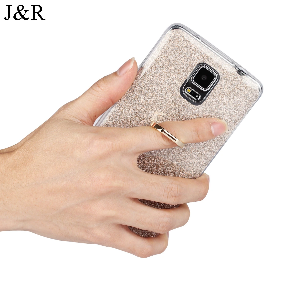 J&ampR Case for Samsung Galaxy Note 4 N9100 N910F N910C 5.7&quot Soft Cover TPU Protective Cases Shing Bling Sparkle Glitter Shell |