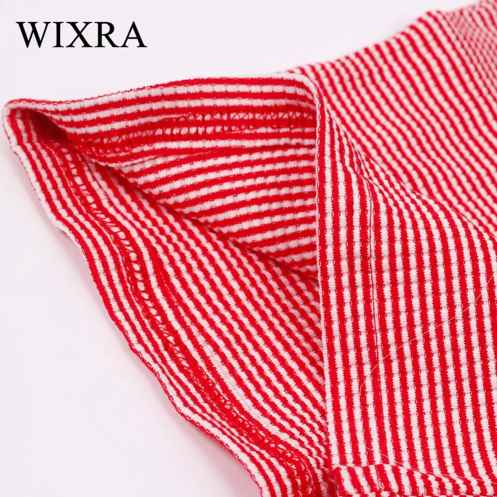 Женский топ на бретельках Wixra базовый хлопковый в черно белую полоску один размер