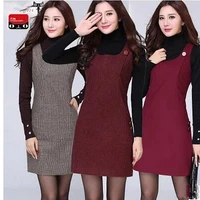 women dress high quality fashion large multi pocket autumn winter dresses primer slim sleeveless wool vest dresses for women 01