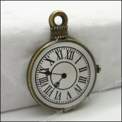 24 шт. винтажные подвески часы из цинкового сплава|jewelry findings|necklace diyantique bronze |