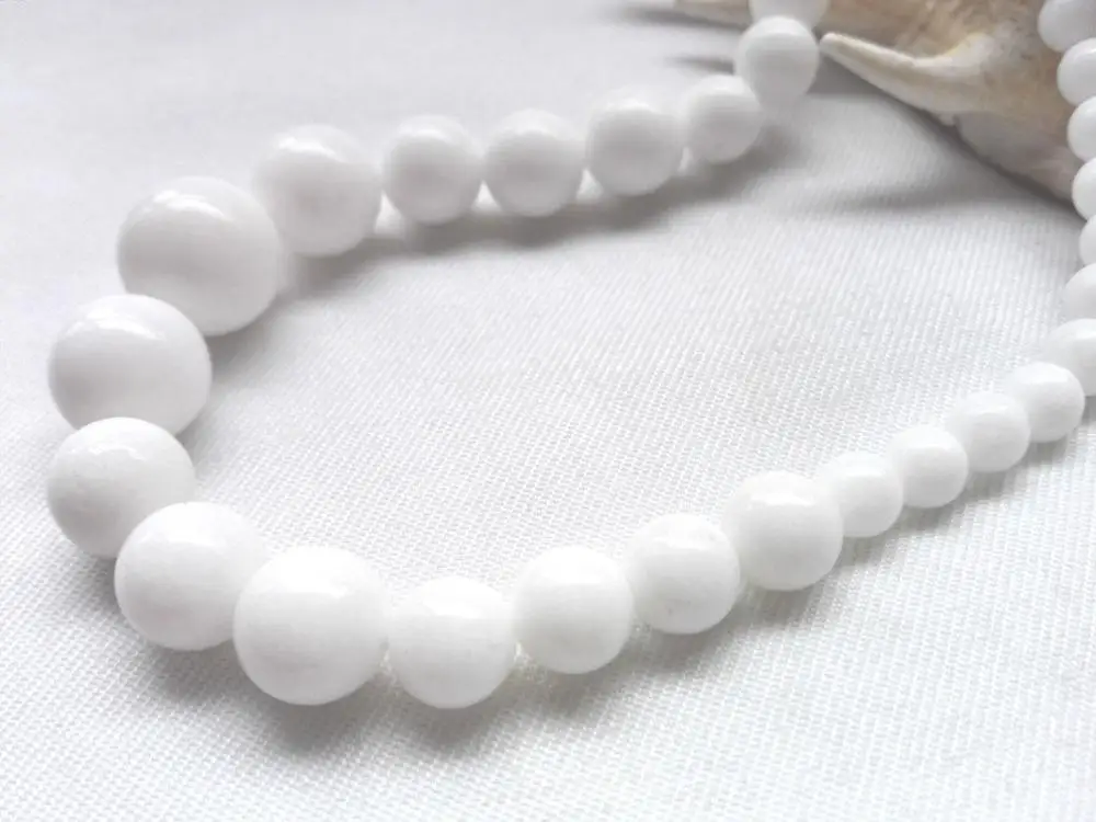 БЕСПЛАТНАЯ ДОСТАВКА&gt&gt 6-14 мм ручной Выпускник белый цвет нефритовый шарик одной