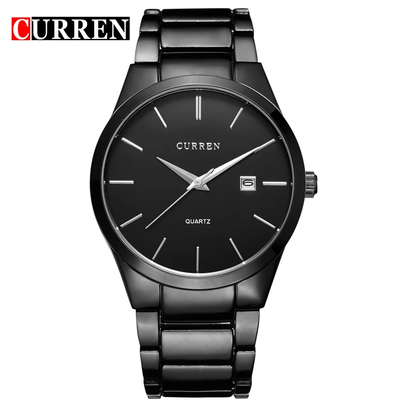Curren 8106 люксовый бренд полный стальной мужские часы дисплей ежедневный