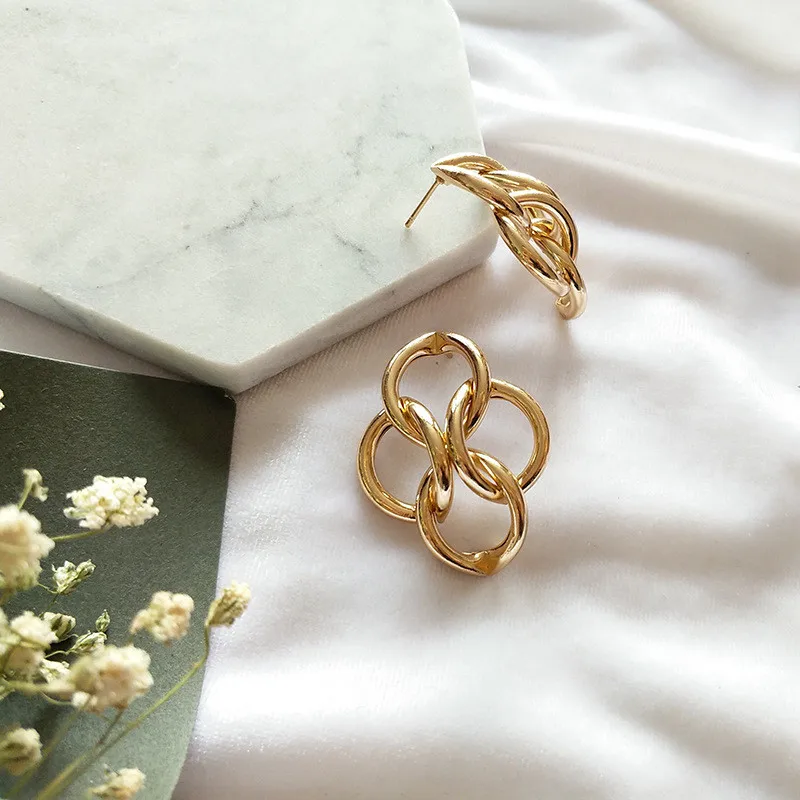 New Fashion Gold Color Multi Stud Earring for Women Brand Designer Small Circle Earrings Geometric Jewelry Gifts | Украшения и