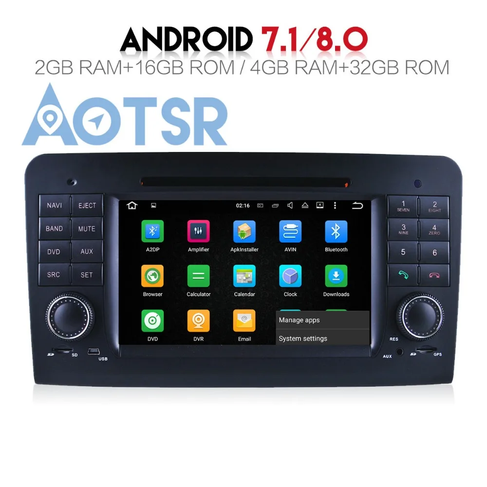 Автомобильный DVD-плеер Pure Android8.0 4 + 32 ГБ для Mercedes Benz ML W164 2004-2012 GL X164 аудио GPS 2 din радио