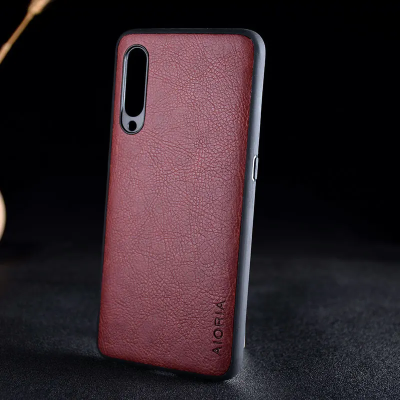 Чехол для xiaomi mi 9 mi9 se роскошный кожаный Винтажный чехол с узором Личи Жесткий