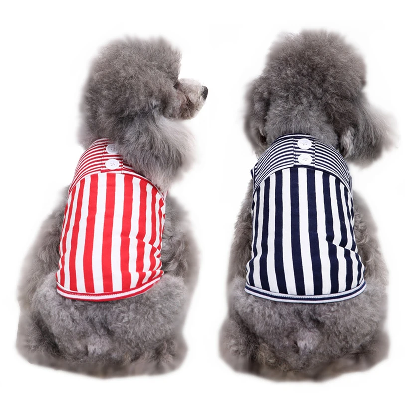 XS L собака жилет классическое Полосатое привлекательное футболка на весну и лето
