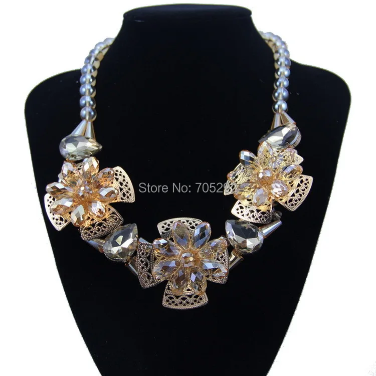 Новинка роскошное Золотое шампанское эффектное ожерелье-чокер для женщин |