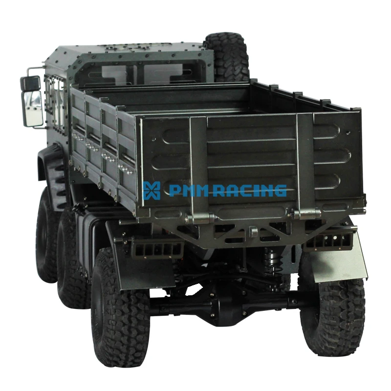 CNC алюминиевый сплав 1/10 RC Гусеничный 6x6 военный грузовик внедорожный автомобиль