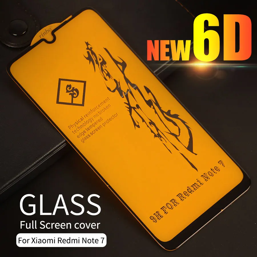 6D полное принудительное клеевое Покрытие Закаленное стекло для Xiaomi Redmi Note 7 Pro
