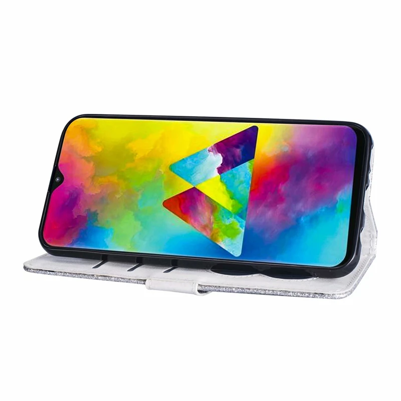 Блеск Чехол-Кошелек из искусственной кожи с подставкой Чехол для samsung Galaxy M10 M20 M30 M40 A10 A20 E A30 A50 A60 A70 силиконовый слайдер застежки-молнии с отделением для карт чехол-книжка