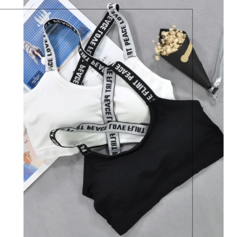 Sexy Print Letters Women Tube Top Bra Elastic Female Braces Wrap Tops With Strap 2018 Seamless Underwears Croped Shirts new | Женская