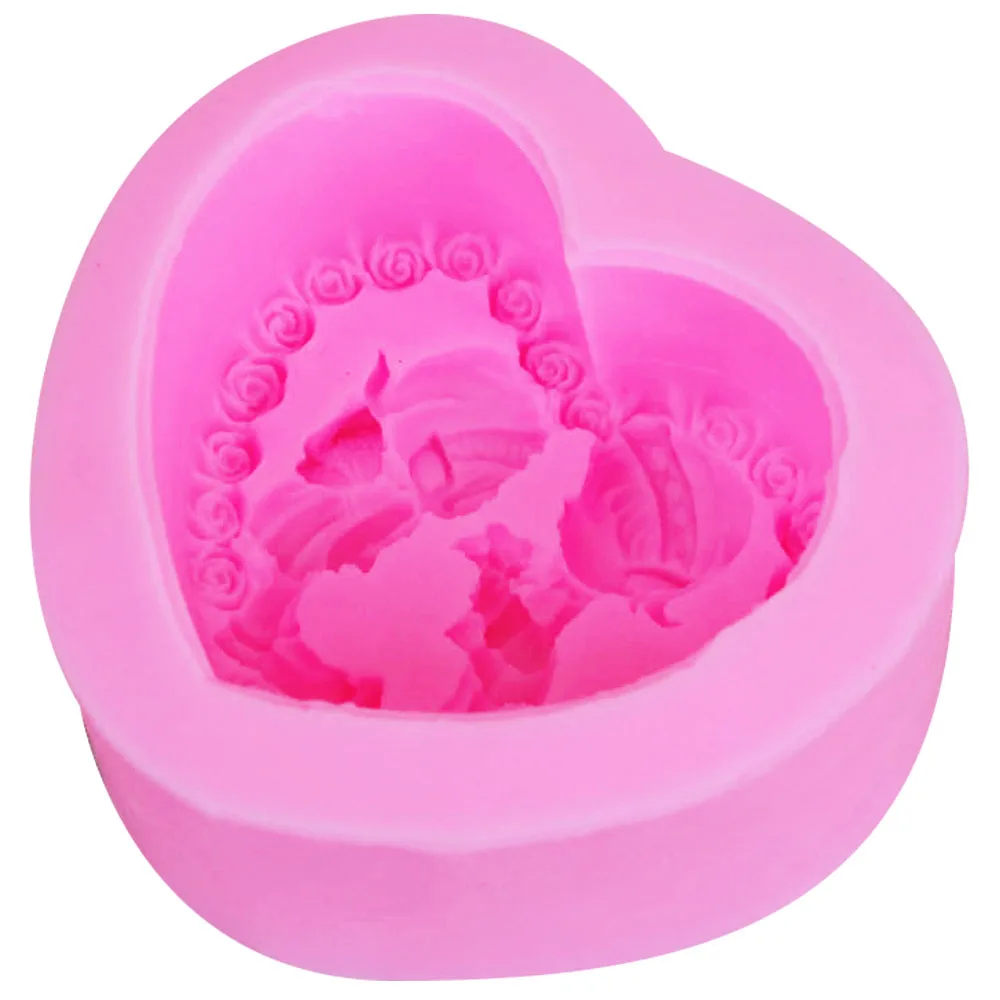 S060 Жених и невеста свадьба 3D соевый воск для свечей плесень ароматизированное