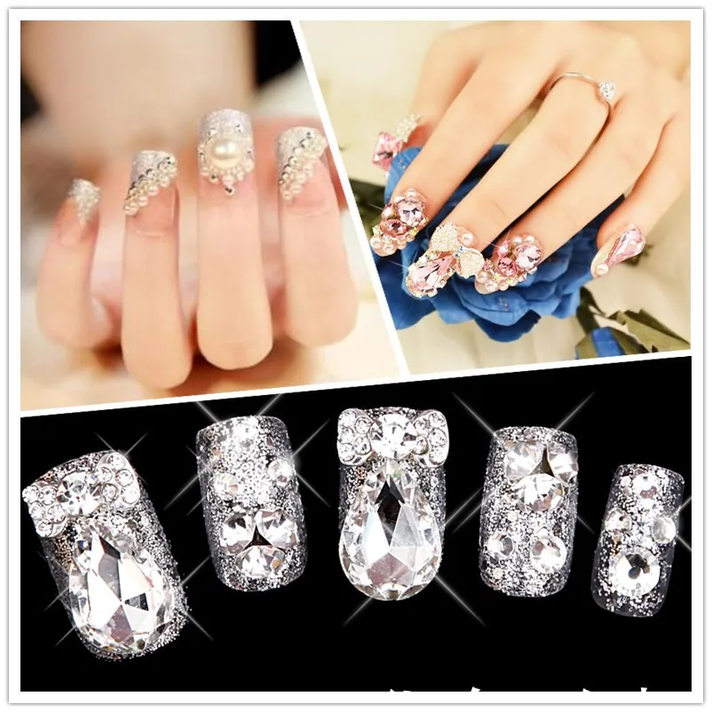 Набор из 2 шт. акриловые гелевые Стразы для ногтевого дизайна щипчики с блестками