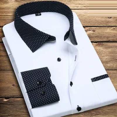 08 picture color FAISIENS мужские осенние официальные рубашки Большие 8XL 9XL 10XL с длинным рукавом Плюс Размер 6XL 7XL 11XL 12XL 14XL Большие Офисные хлопковые рубашки - Цвет: 08 picture color