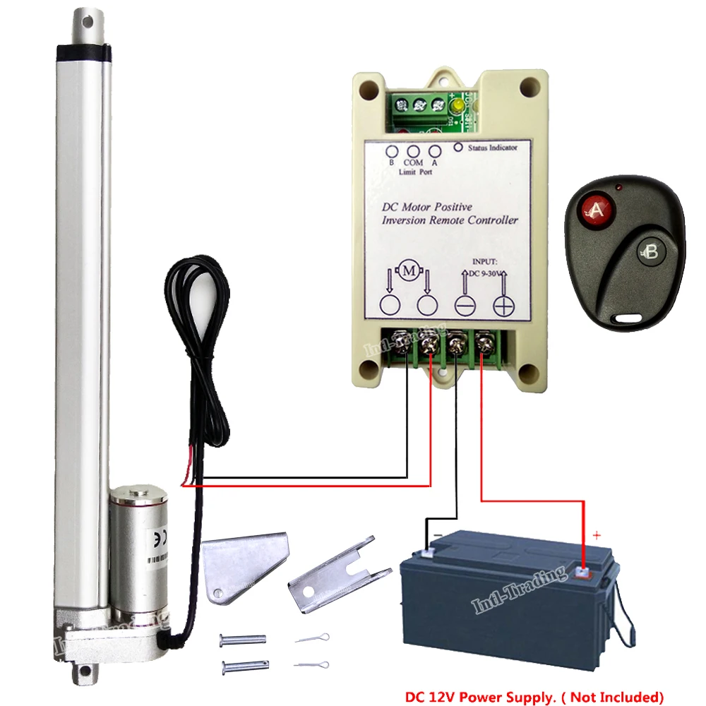12 вольт DC 300 мм &quotлинейный привод + Беспроводной мотор контроллер крепление