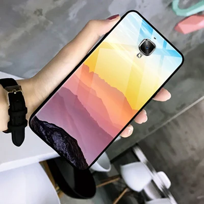 A7 Чехол для телефона для Oneplus 3 чехол закаленное стекло силиконовые края из ТПУ Корпус Oneplus3 A3000 чехол Защитный чехол для One plus 3 задняя крышка - Цвет: A7
