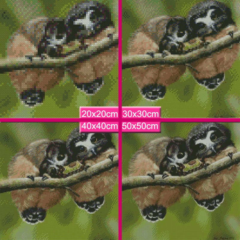 Meian полная Алмазная вышивка животных Сова Милая 5D алмазная картина крестиком
