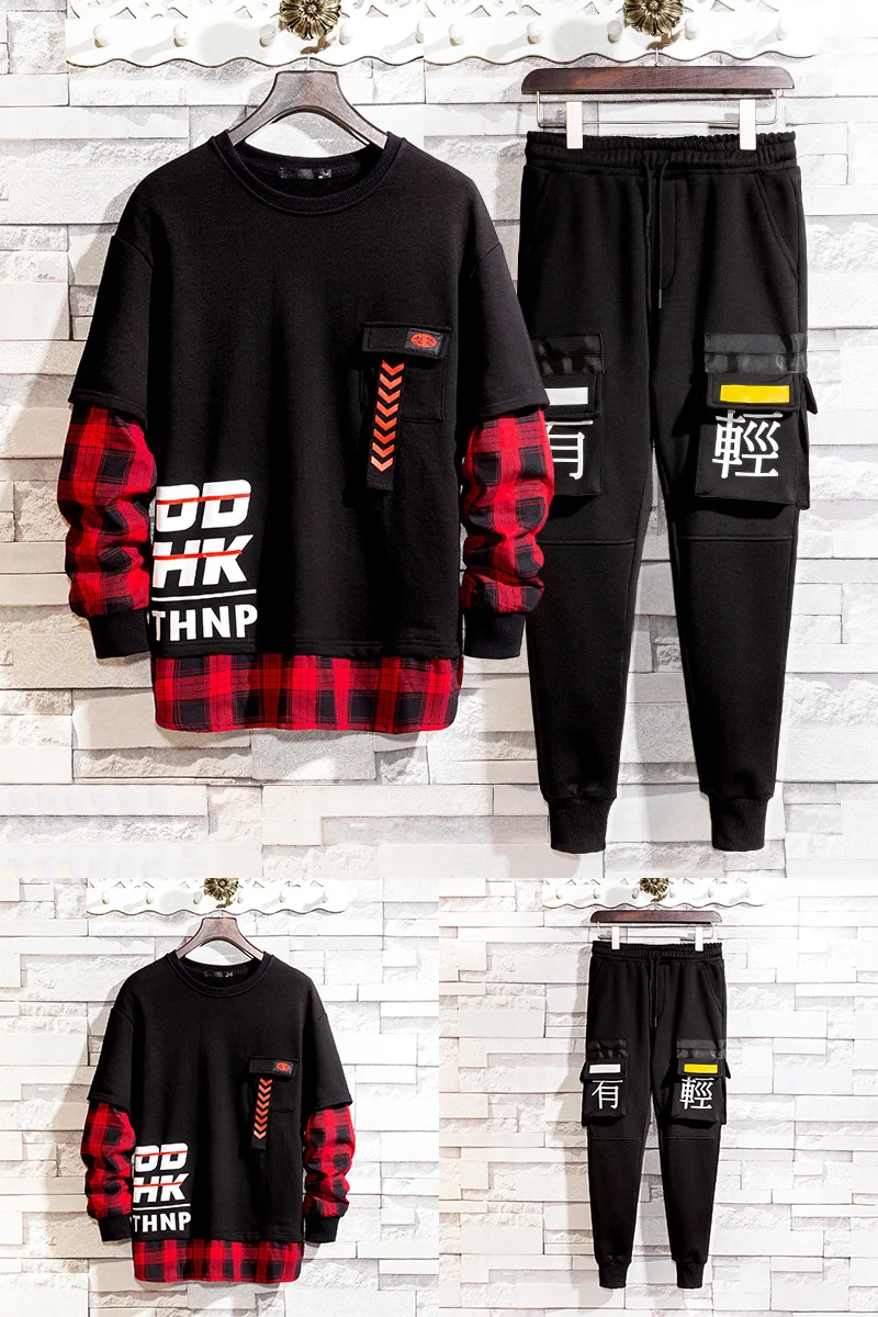 M-3XL 4XL весна-лето 2019 мужской спортивный костюм модный со штанами шаровары для бега