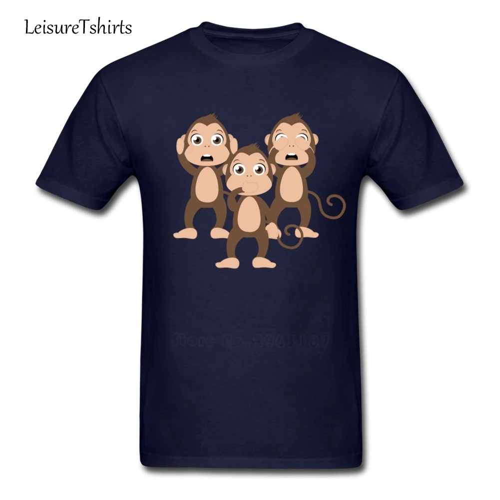 Футболка с надписью Wise Monkeys мужская летняя футболка круглым вырезом Мужская