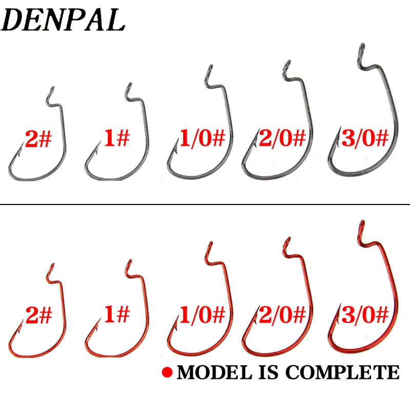 50 шт Высокоуглеродистая сталь Кривошип Крючки набор 5 Размер 1 #2 #1/0 #2/0 #3/0 # Мягкая