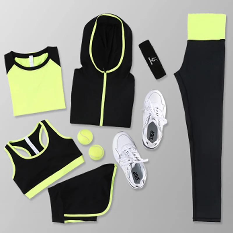 Набор для йоги 5 шт. дышащая Спортивная одежда фитнеса спортивный бюстгальтер