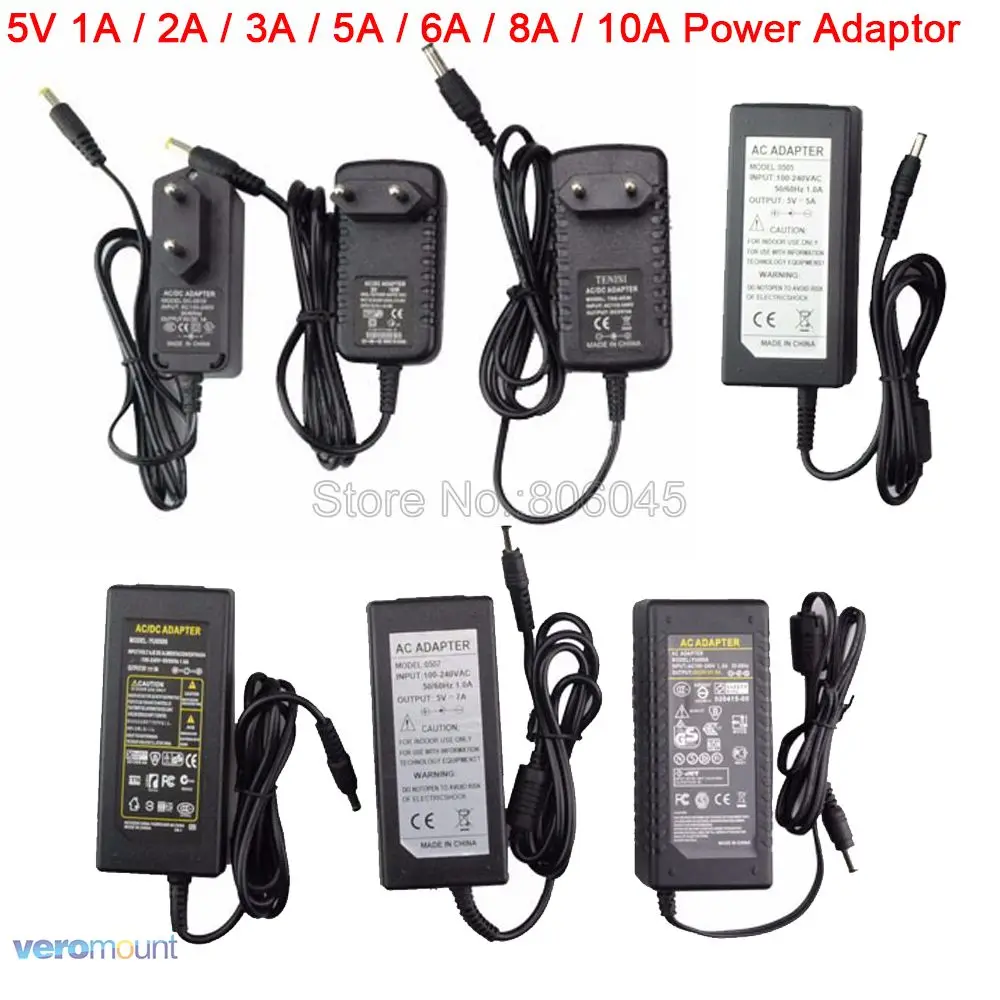 Адаптер питания для светодиодных лент WS2812B SK6812 WS2801 импульсный источник 5 В 2 а/3 а/6