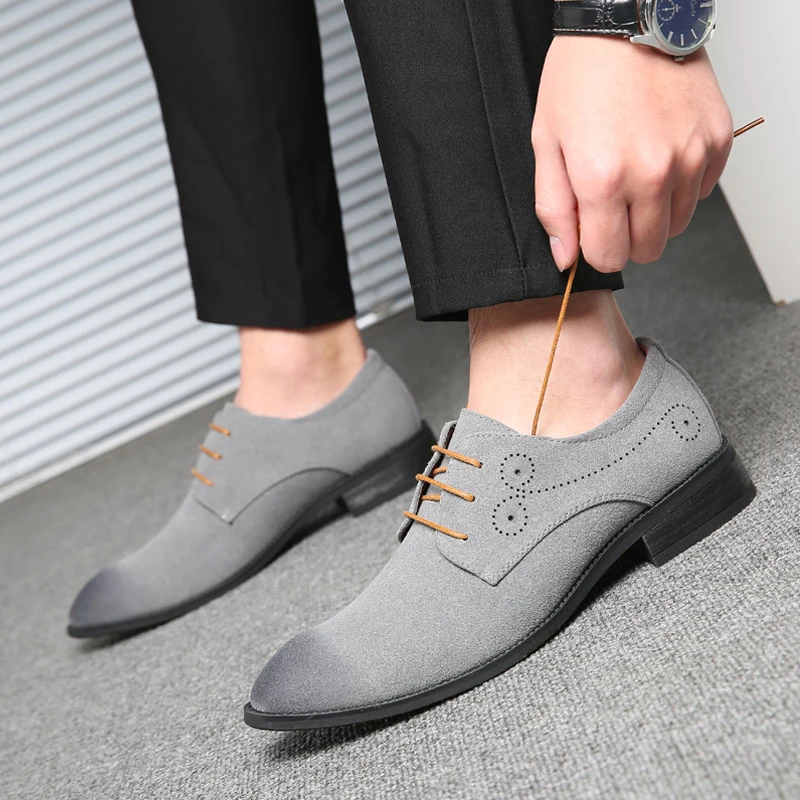 XINYIDA Retro Oxford Men Shoes PU Suede Leather Spring Autumn Casual Male Dress Plus Size 38-48 | Обувь