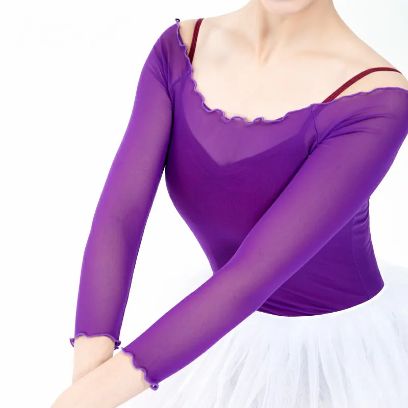 Фото Черный/синий/фиолетовый взрослый балетный трико балерина Кружевное боди для