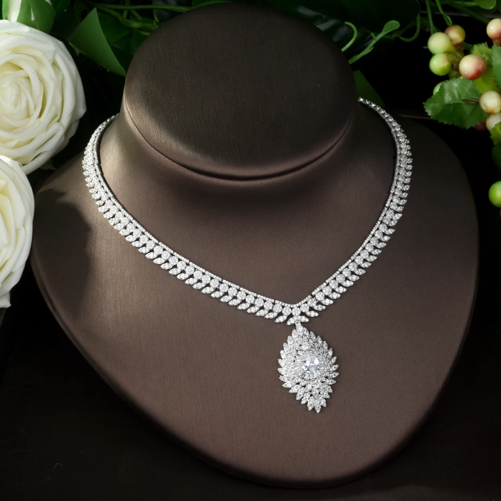 HIBRIDE роскошный комплект ювелирных изделий AAA CZ для невесты из 4 предметов