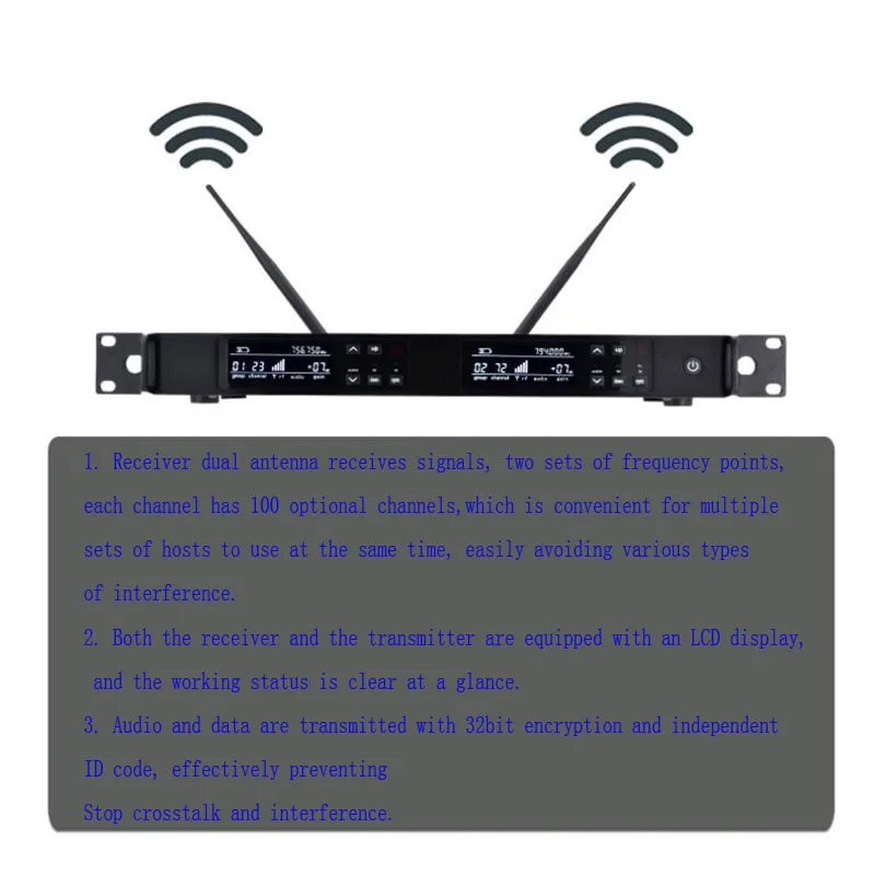 Беспроводной микрофон новый UHF 2 канальный фиксированная частота + Динамический